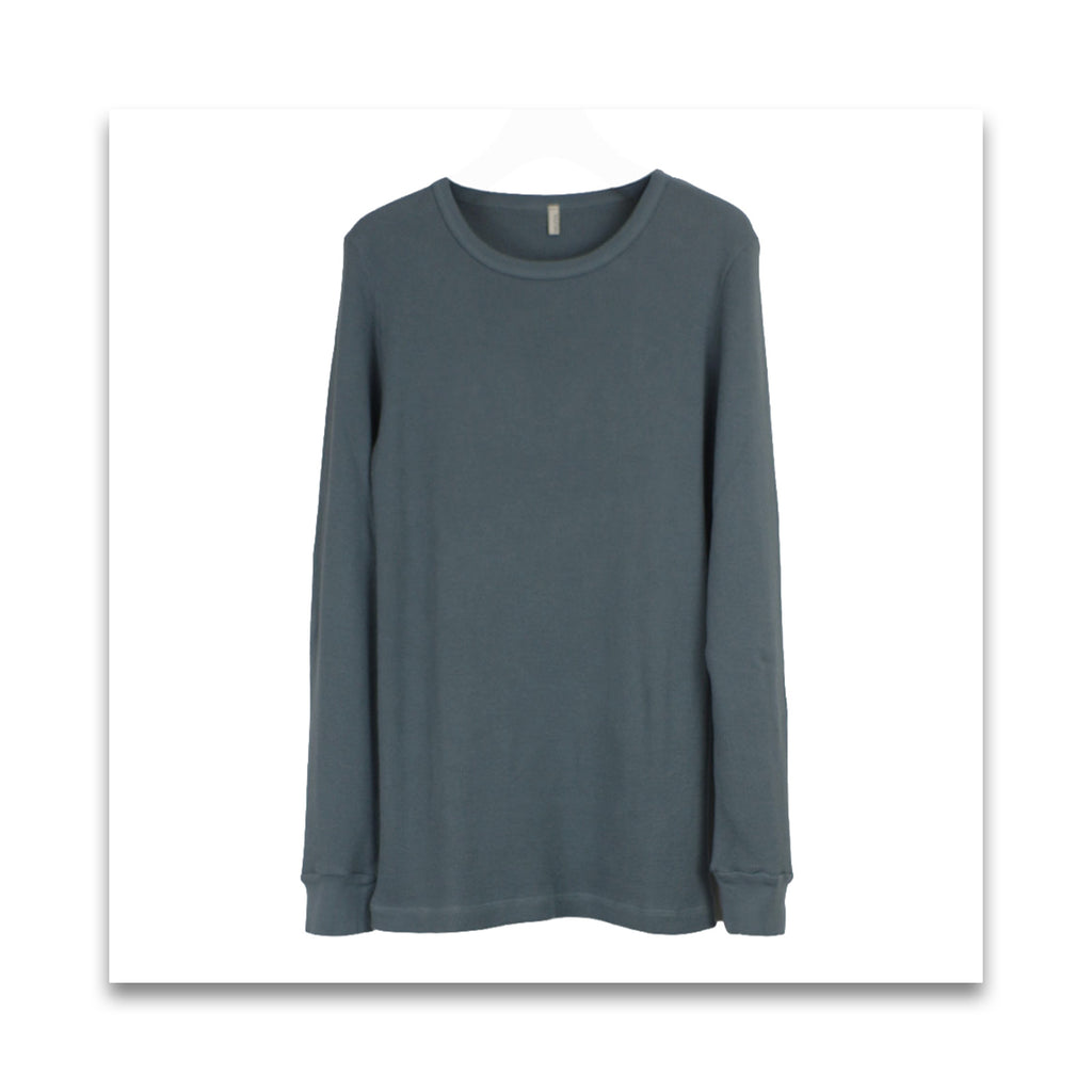 オーガニックコットン　men's テレコ 長袖Tシャツ-MILFOIL